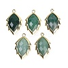 Natural Green Aventurine Faceted Leaf Pendants G-I375-04G-18-1