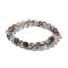 Natural Dragon Veins Agate Beaded Stretch Bracelets BJEW-Q692-02C-5