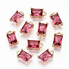 Brass Glass Rhinestone Pendants GLAA-S179-21F-RS-1
