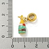 304 Stainless Steel Enamel Europpean Dangle Charms STAS-U005-21G-3