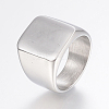 Tarnish Resistant 304 Stainless Steel Signet Band Rings for Men RJEW-G091-16-P-1