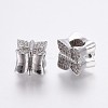 Brass Micro Pave Cubic Zirconia European Beads OPDL-P001-31-2