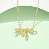 Brass Snake Wrapped Pendant Necklaces for Women NJEW-U041-01G-1