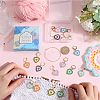 Alloy Enamel Heart Pendant Decorations HJEW-SC00048-3