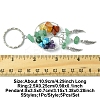 5Pcs 5 Styles Natural & Synthetic Gemstone Chips Tree of Life with Alloy Wings Pendant Keychain KEYC-FZ00022-2