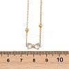 304 Stainless Steel Pave Clear Cubic Zirconia Bowknot Pendant Necklaces for Women NJEW-G179-08G-3