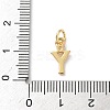 Brass Pave Clear Cubic Zirconia Charms KK-A273-01G-Y-3