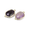 Natural Amethyst Faceted Connector Charms G-K347-11G-05-2