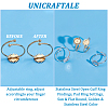 Unicraftale 4Pcs 4 Style 304 Stainless Steel Open Cuff Ring Findings STAS-UN0038-05-4