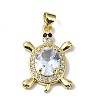 Rack Plating Real 18K Gold Plated Brass Micro Pave Cubic Zirconia Pendants KK-B084-06G-06-1