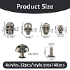 48Pcs Alloy Studs Rivets FIND-FH0011-42B-2
