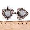 Natural Labradorite Peach Love Heart Pendants G-G158-01-12-3