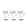 Butterfly Shape Brass Micro Pave Clear Cubic Zirconia Cuff Ring Settings KK-T076-50P-4