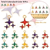 50Pcs 5 Colors Alloy Enamel Pendants ENAM-FS0002-30-5