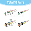 20Pcs 10 Colors Stainless Steel Ear Taper Stretcher EJEW-FI0001-69-2
