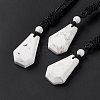 Natural Howlite Hexagon Pendant Necklace with Nylon Cord NJEW-G094-A09-1