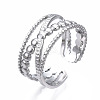 Non-Tarnish 304 Stainless Steel Criss Cross Open Cuff Ring LS-RJEW-T023-23P-3