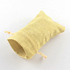 Polyester Imitation Burlap Packing Pouches Drawstring Bags X-ABAG-R005-14x10-13-2