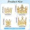 4Pcs 4 Styles Crown Zinc Alloy Cake Decoration AJEW-CP0008-84G-2
