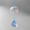 High Borosilicate Glass Round Japanese Wind Chime HJEW-WH0130-05F-1