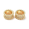 Brass Micro Pave Cubic Zirconia Large Hole Beads KK-M233-20G-2