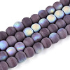 Frosted Opaque Glass Beads Strands LS-GLAA-T032-P6mm-MBB15-1