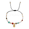 Adjustable Mixed Stone Black Cord Bracelets for Women RN6049-5
