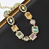 Brass Micro Pave Clear Cubic Zirconia Link Chain Bracelets for Women BJEW-C156-03G-3