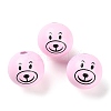 Spray Painted Natural Wood European Beads WOOD-D024-01A-1