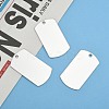 Tarnish Resistant 201 Stainless Steel Rectangle Mirror Polished Finish Stamping Blank Tag Pendants STAS-S031-03-6