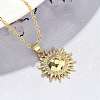 Brass Micro Pave Clear Cubic Zirconia Sun Pendant Necklaces for Women NJEW-S449-05B-G-2