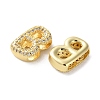 Rack Plating Brass Micro Pave Cubic Zirconia Slide Charms KK-C084-34G-B-2