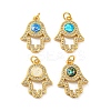 Brass Pendants Micro Pave Cubic Zirconia with Synthetic Opal KK-K356-08G-1