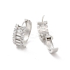 Clear Cubic Zirconia Rectangle Hoop Earrings EJEW-P213-01P-2