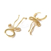 Bowknot Brass Micro Pave Clear Cubic Zirconia Hoop Earrings for Women LS-EJEW-A110-03G-3
