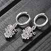 Brass Cubic Zirconia Hoop Earrings EJEW-Q015-02P-D-4