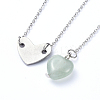 Heart Lariat Necklaces & Pendant Necklaces Sets NJEW-JN02803-03-3