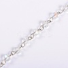 Handmade Rondelle Glass Beads Chains for Necklaces Bracelets Making AJEW-JB00038-04-1