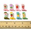 8Pcs 8 Colors Boot Painted Glass Beads Enamel Beads LAMP-FS0001-62-5