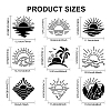 MAYJOYDIY US 9Pcs 9 Styles Sunrise Theme PET Hollow Out Drawing Painting Stencils DIY-MA0004-12B-2