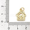 Brass Micro Pave Clear Cubic Zirconia Pendants KK-H255-23G-1-3