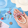 2Pc Strawberry Imitation Pearl and Acrylic Pendant Decorations HJEW-TA0001-38-5