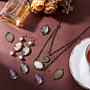 30Pcs Tibetan Style Oval Alloy Cabochon Connector Settings TIBE-AR0001-11AB-4