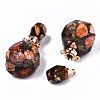 Assembled Synthetic Bronzite and Imperial Jasper Openable Perfume Bottle Pendants G-S366-060F-3