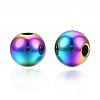 Rack Plating Rainbow Color 304 Stainless Steel Beads STAS-S119-081E-01-3
