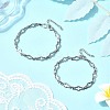 2Pcs 2 Styles 304 Stainless Steel Hollow Cross-Linked Chain Bracelets for Couple BJEW-JB12293-1