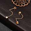 Brass Tassel Stud Earrings LS-EJEW-D321-01G-2