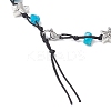 3Pcs 3 Styles Beach Starfish Turtle Synthetic Magnesite & Turquoise & Natural Cowrie Shell Beaded Anklets AJEW-AN00687-4