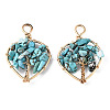 Synthetic Turquoise Pendants G-T131-97B-08-2