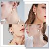 Crescent Moon Chunky Stud Earrings Half Hoop Earrings Open Oval Drop Earrings Teardrop Hoop Dangle Earrings Pull Through Hoop Earrings Statement Jewelry Gift for Women JE1089B-7